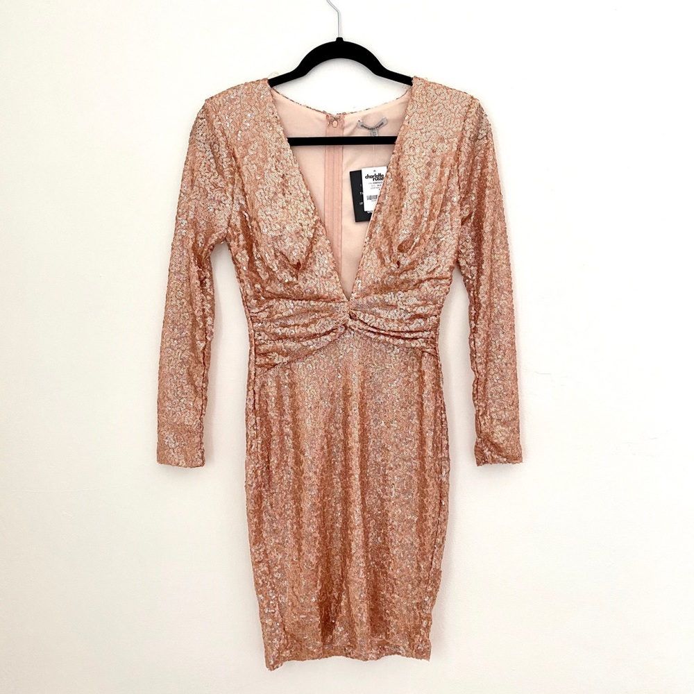 NWOT- Charlotte Russe - Rose Gold Sequin Dress